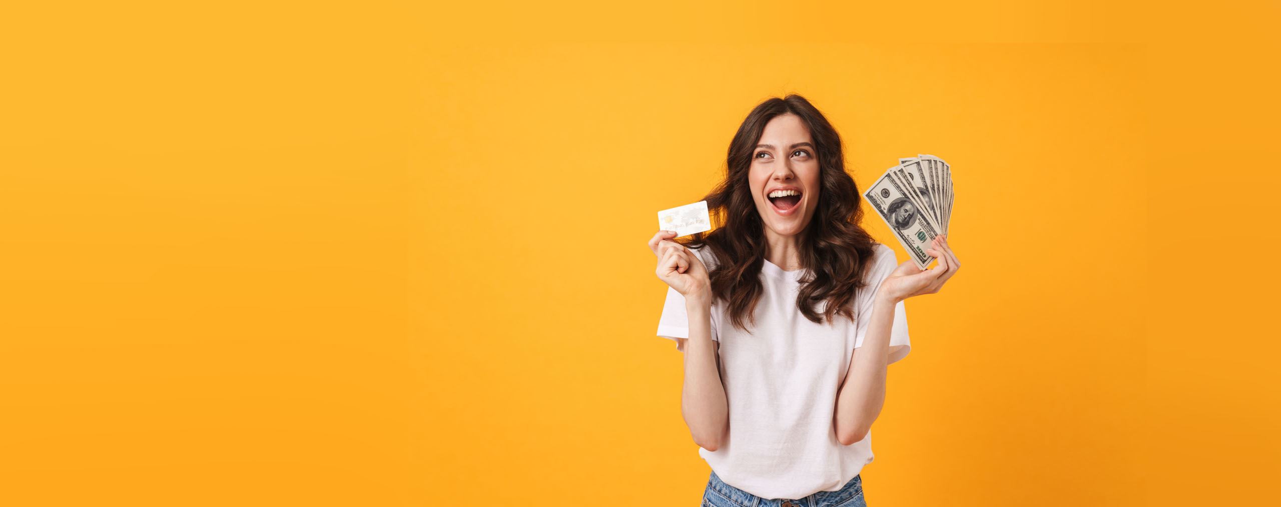 Woman Holding Card withMoney